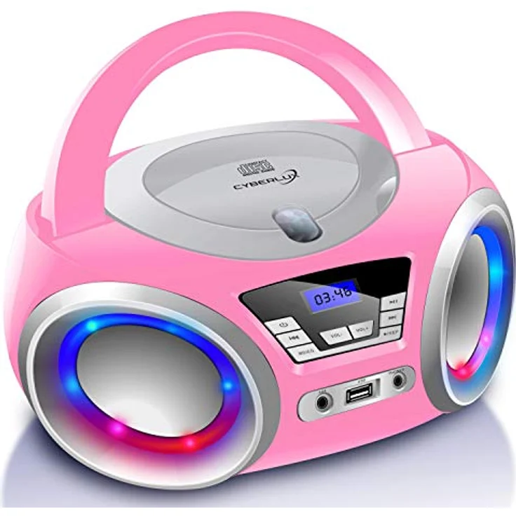 Cyberlux CD-Player mit LED-Beleuchtung in Pink – Bild 2