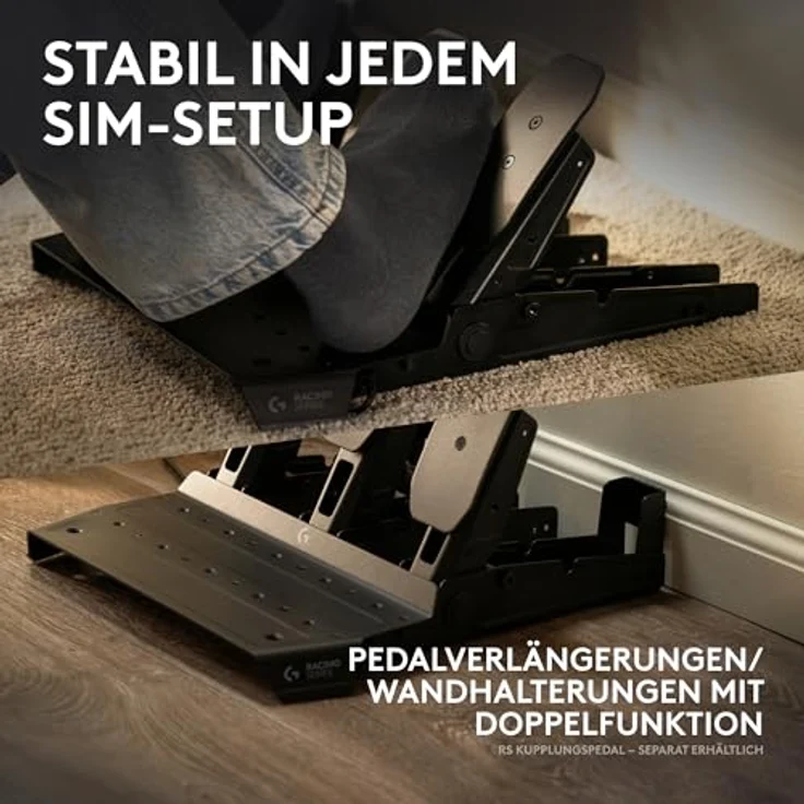 Logitech G RS Pedals – Sim-Racing-Pedale mit 75-kg-Loadcell-Bremse, einstellbaren Pedalpositionen und robustem Stahlrahmen – Schwarz – Bild 5