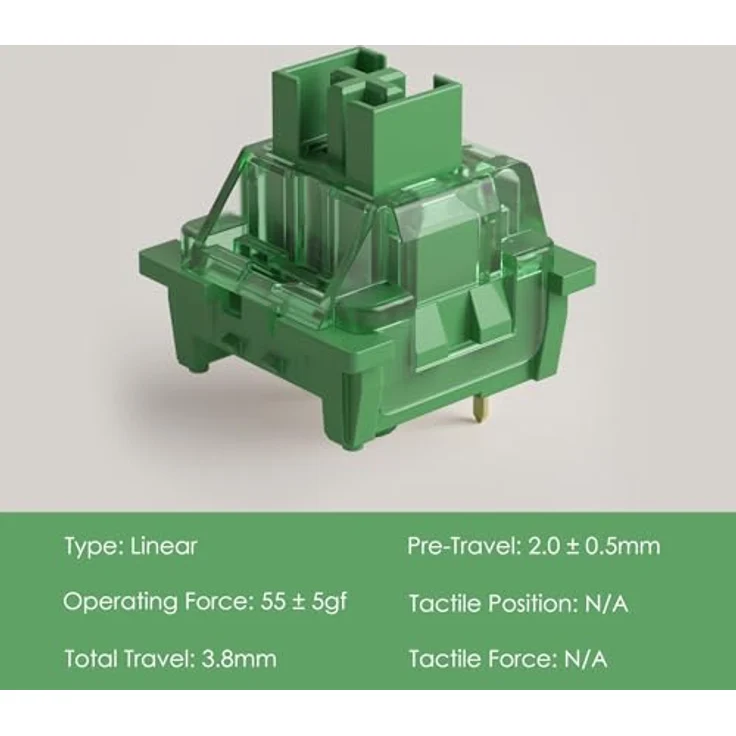 AKKO V3 Pro Matcha Green Switch, mechanisch, 3-Pin, linear, MX-Stem, 50g - 45 Stück, Akko, Tastatur-Zubehör – Bild 2