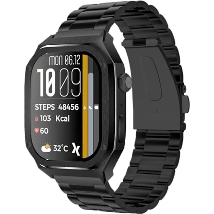 Maxcom BijouWatch® FW65 Iron S Herren Schmuck Smartwatch - AMOLED-Bildschirm 5,0 cm, Anruffunktion, IP68, Sport-Tracker, 2 Armbänder - Schwarz, Schwarz, Einheitsgröße – Bild 4