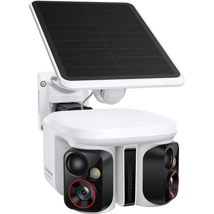Baseus X1 Pro, Smart AI Dual-Tracking Outdoor-Überwachungskamera mit 3K-Objektiven, 300° Patrouille und erweiterbarem Speicher, weiß