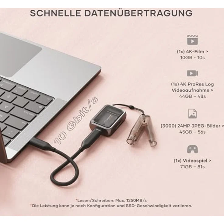 SATECHI M.2 NVMe Mini SSD-Gehäuse, 10 Gbps Übertragungsgeschwindigkeit, bis zu 2TB Speicher, aktive Selbstkühlung, tragbares USB-C-Gehäuse, geeignet für NVMe 2230 SSDs (SSD nicht enthalten) – Bild 3
