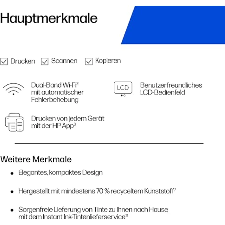 HP DeskJet 2920, Multifunktionsdrucker mit Drucker, Scanner, Kopierer, 3 Monate gratis Instant Ink, WLAN, USB 2.0 – Bild 2