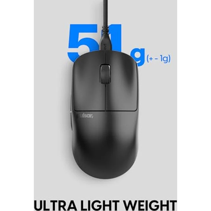 Pulsar Gaming Gears X2 v2 Wired Medium Gaming-Maus mit PixArt PAW3395-Sensor, 26.000 DPI, verbesserter Stabilität, schwarz – Bild 2
