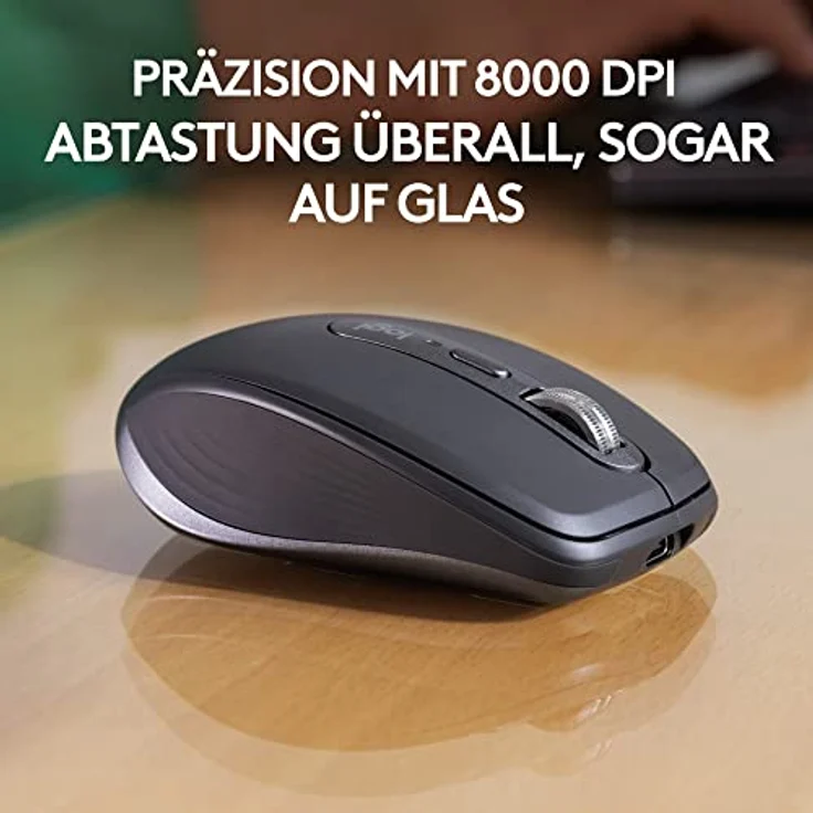 Logitech MX Anywhere 3S for Business – Kabellose Maus für Unternehmen, für Windows/Mac/Chrome/Linux, Bluetooth, leise Klicks, sicheres Logi Bolt, kompakt, 8K DPI, MagSpeed Scrollen - Graphit – Bild 3