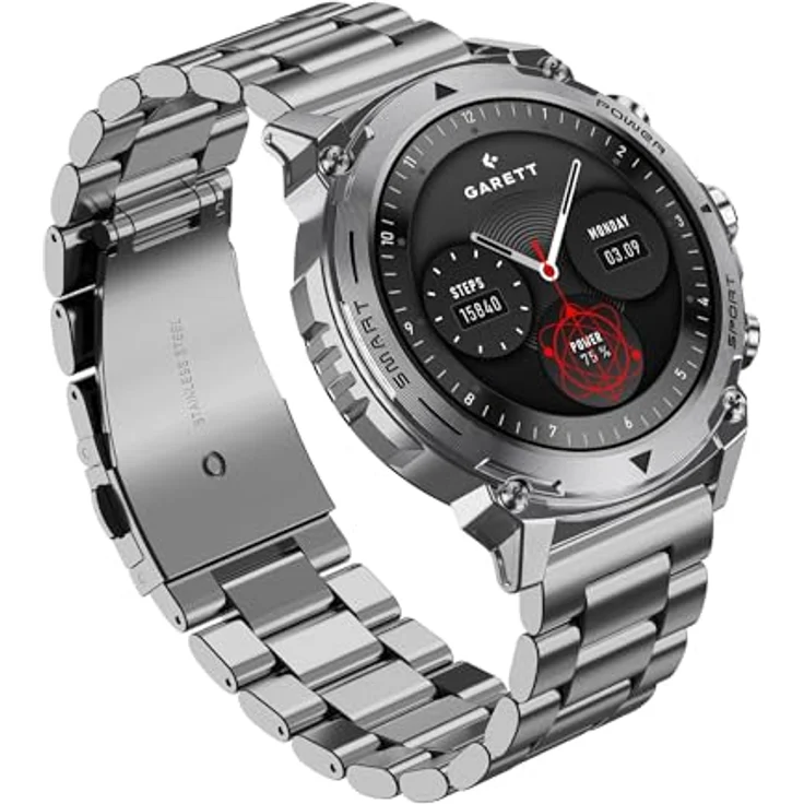 Garett Atom 47 mm, SmartWatch mit Fitness-Tracking und Smart-Funktionen, silber – Bild 2