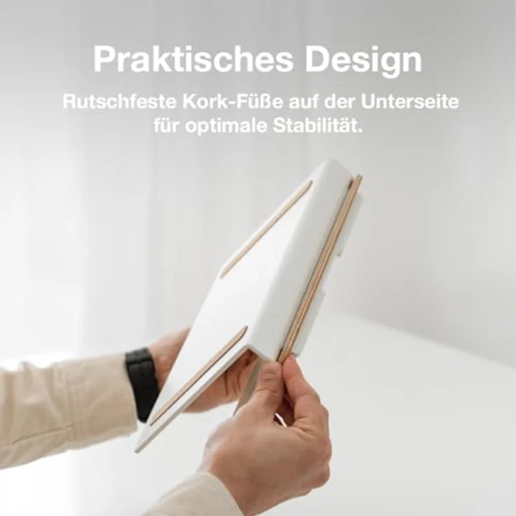 Woodcessories - Laptop Ständer Holz kompatibel für 10" - 16" MacBook, ergonomische Halterung aus Eichen Holz – Bild 5