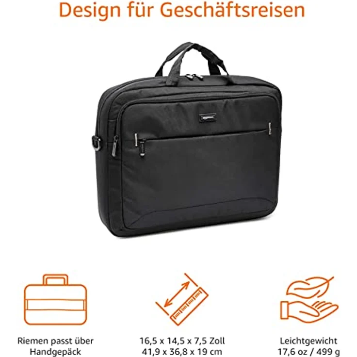 AmazonBasics HP-Laptop-Tasche, für Laptops bis zu 17,3 Zoll (44 cm), Schwarz, 1 Stück – Bild 5