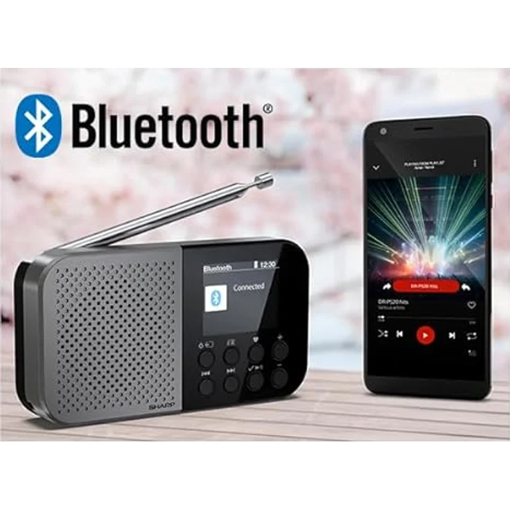 Sharp DR-P520, ultraportables DAB+ Mini-Radio mit integriertem Lautsprecher und Kopfhöreranschluss, Schwarz – Bild 3