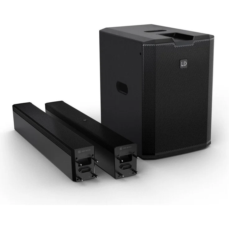LD Systems MAUI 28 G3 MIX, Aktiv PA Lautsprecher mit 1000 W, kompakte Cardioid Säulen, Schwarz