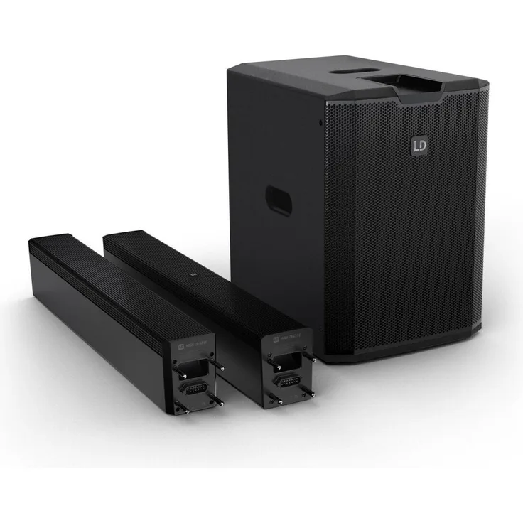 LD Systems MAUI 28 G3 MIX, Aktiv PA Lautsprecher mit 1000 W, kompakte Cardioid Säulen, Schwarz