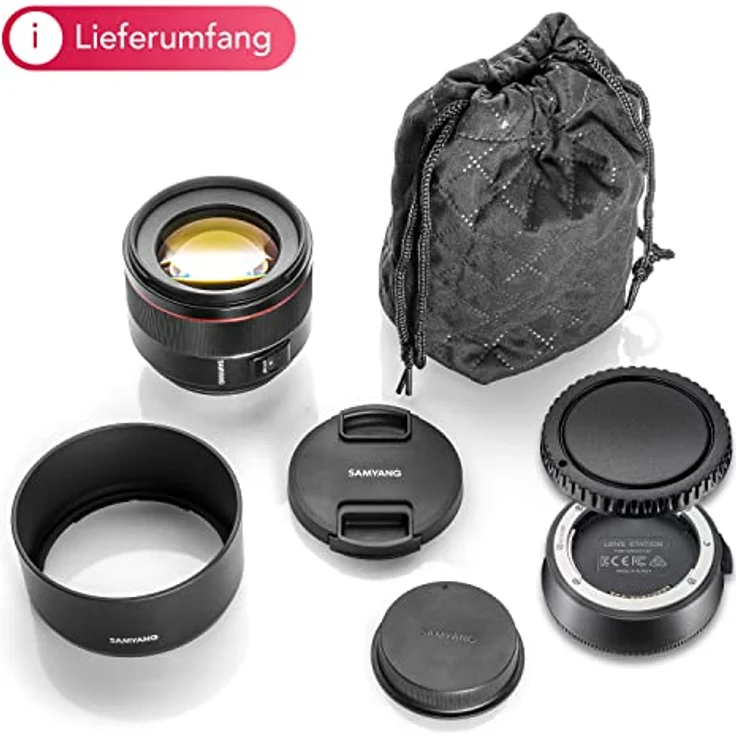 Samyang AF 85mm F1.4 EF + Lens Station, Teleobjektiv für Portrait-Aufnahmen, kompatibel mit Canon EF, schnellem DSLM Autofokus, für Vollformat und APS-C Kameras – Bild 4