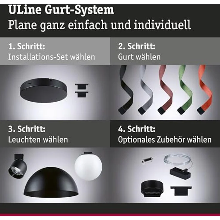 Paulmann ULine Gurt Basisset 10m, max. 150W, Schwarz, flexible Lichtgestaltung für individuelle Lichtkonzepte – Bild 3