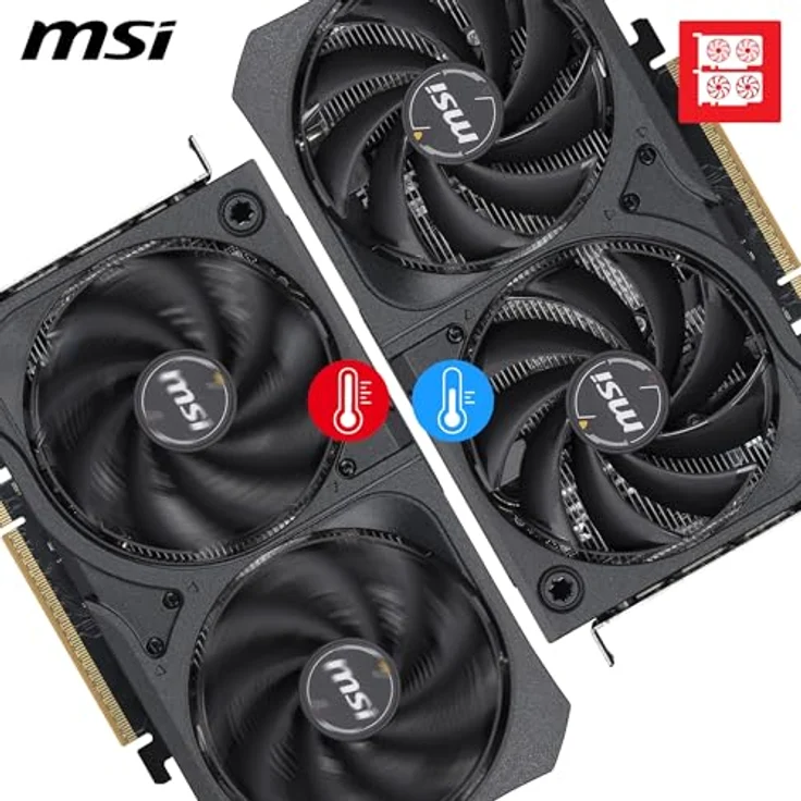MSI RTX 5050 8GB SHADOW 2X OC, Grafikkarte mit 8 GB GDDR6-Speicher, NVIDIA G-SYNC, Hybrid-Kühlungstechnologie, 7680 x 4320 Pixel Maximalauflösung – Bild 4
