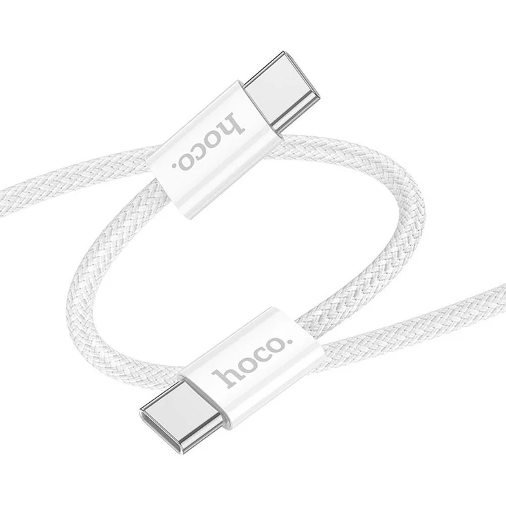 Hoco X104 USB-C zu USB-C Kabel, 60W 3A, 1m, weiß, Schnelllade- und Datenübertragungskabel