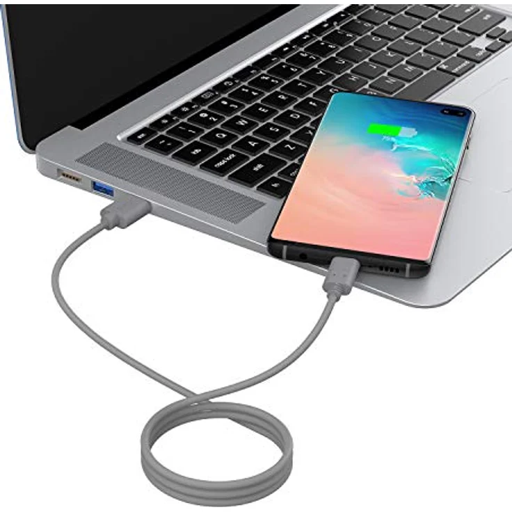 Slabo Ladekabel USB-C für iPad Pro 11" (3. 5. Gen. | 2018 2021) | iPad Pro 12,9" (3. 5. Gen. | 2018 2021) Datenkabel Verbindungskabel Sync-Kabel GRAU | GREY – Bild 4