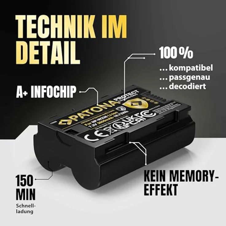 PATONA Protect NP-W235 Akku 2600mAh, Hochleistungs-Ersatzakku für Fuji Fujifilm GFX-50S II, X-H2, X-T5, hitzebeständig, maximale Sicherheit und Kompatibilität – Bild 4