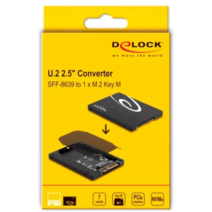 DeLOCK 2.5 Konverter U.2 SFF-8639 zu M.2 NVMe, interne SSD-Adapter mit 68-Pin Schnittstelle für M.2 2280 SSDs, Metallgehäuse – Bild 6