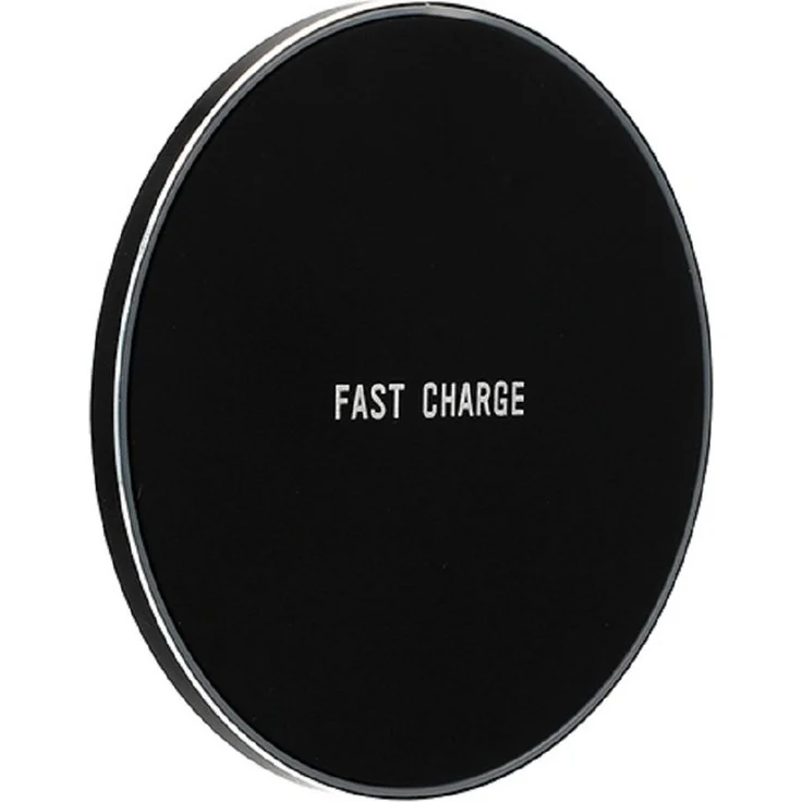 COFI 1453 Induktives Ladegerät Schwarz Rund Wireless Charger - Kompatibel mit iPhone und Samsung Galaxy