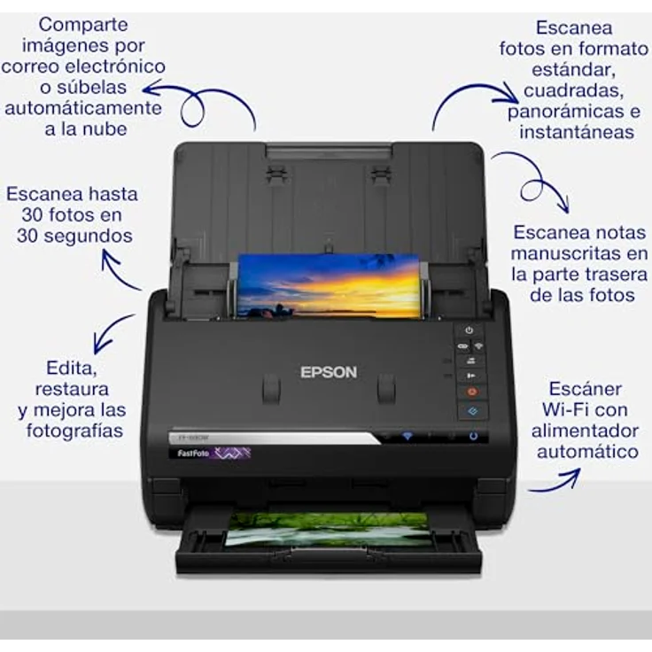 Epson FastFoto FF-680W B11B237401 Scanner (Scannt 10 x 15 Foto in einer Sekunde, bis DIN A4, beidseitiger Scan, automatische Ausrichtung, Zuschnitt und Optimierung, Bilder einfach speichern) – Bild 3