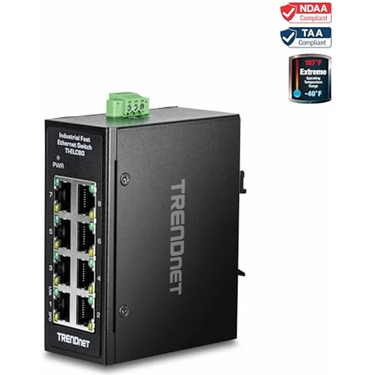 TRENDnet 8-Port Industrial Fast Ethernet DIN-Rail Mini Switch, TI-ELC80 – Bild 3