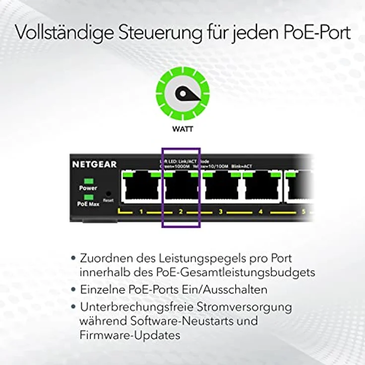 NETGEAR 8PT GE Plus Switch W-HI-PWR POE+ – Bild 4