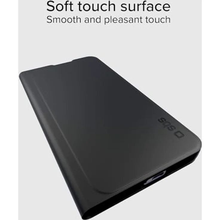 sbs mobile Flip Case Samsung Galaxy S25, Schwarz, Folio-Design mit Kartentasche und Desktop-Ständer – Bild 3