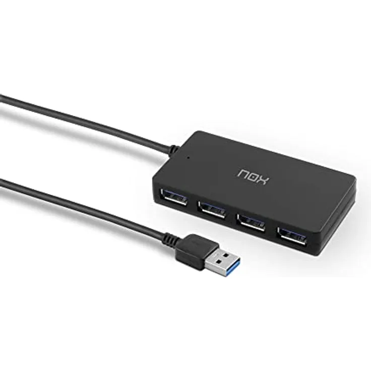 NOX USB HUB One -NXLITEHUBONE- USB 3.0, 4 USB-Anschlüsse, Windows XP/Vista/7/8/10; Mac OS 10.x; Linux, Farbe Schwarz
