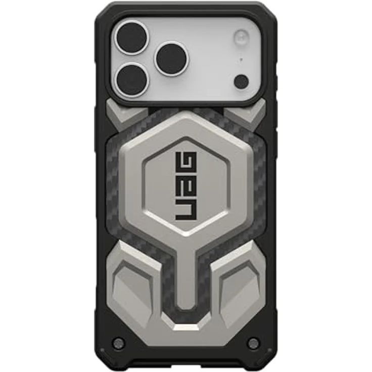 URBAN ARMOR GEAR Monarch Pro Case für Apple iPhone 17 Pro Max, 5-Schichten Schutz, Wireless Charging, magnetische Aufladung, Titan – Bild 3