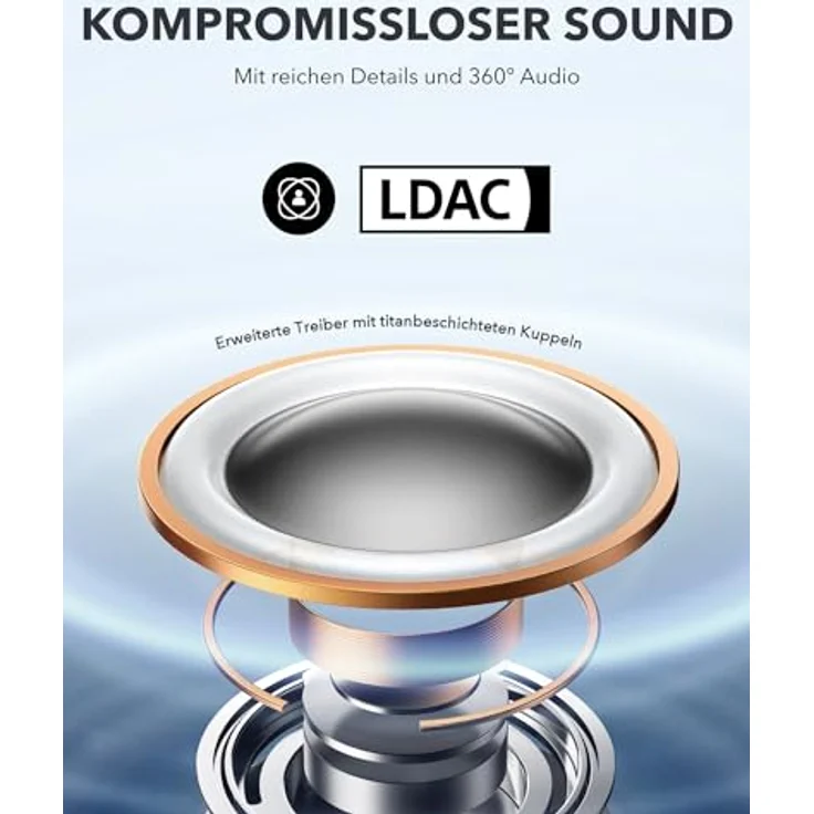soundcore by Anker AeroFit Pro Open-Ear Kopfhörer, Ultra leicht, Bequem, Ergonomisches Design, Intensiver Sound LDAC, Bluetooth 5.3, IPX5 Wasserschutz, 46h Akku, App, Kabellos – Bild 4