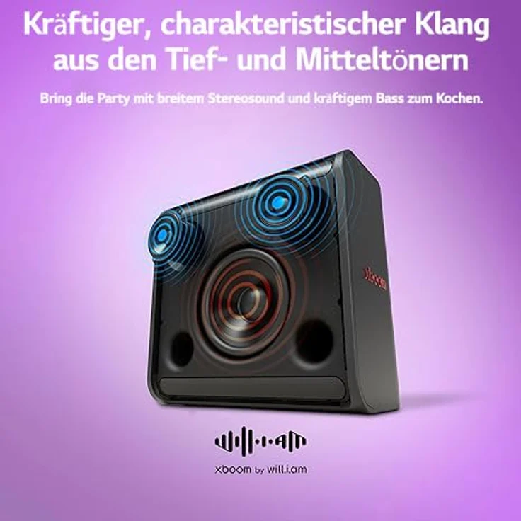 LG XBOOM Stage 301, Tragbarer Bluetooth Lautsprecher mit 120 W RMS, 12 Stunden Akkulaufzeit und AI Sound-Technologie, Schwarz – Bild 4