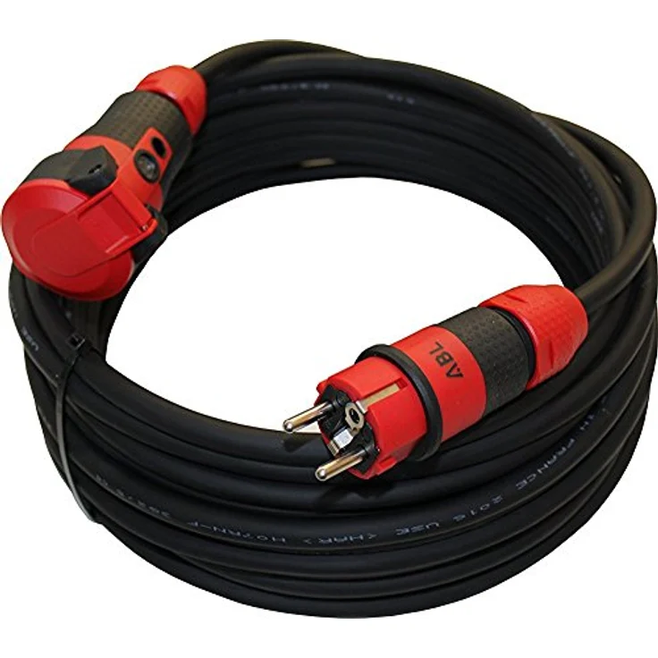 netbote24 Verlängerungskabel Stromkabel Schuko-Ultra Pro Elektrokabel Schutzkontakt mit Powerlight H07RN-F 3X2,5mm² Gummischlauchleitung IP54 Garten Außenbereich 10m, schwarz – Bild 1