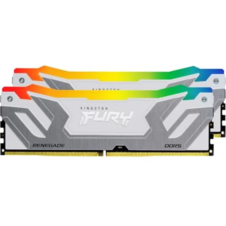 Kingston Fury Renegade DDR5 RGB, 48GB (2x24GB) 8000MT/s CL38 DIMM Gaming Speicher Kit, Silber/Weiß – Bild 2