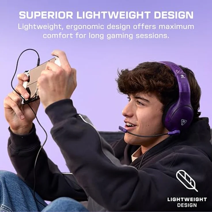 Turtle Beach Airlite Fit Ghost Lila, Wired Gaming Headset mit 40-mm-Lautsprechern, Flip-to-Mute Mic und Over-Ear Komfort, lizenziert für Nintendo Switch – Bild 5