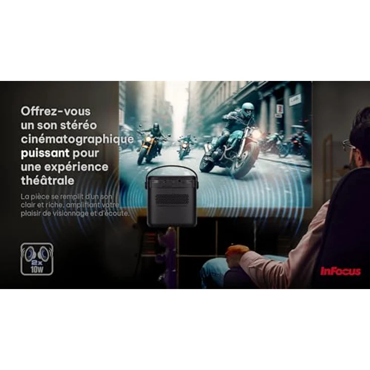 Infocus Crusader Challenger IN3008SL, HD Beamer mit 350 Lumen, kabelloser Übertragung, violett – Bild 5