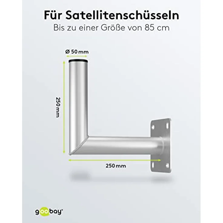 goobay Wandhalterung SAT Wandhalterung Alu 250mm – Bild 4