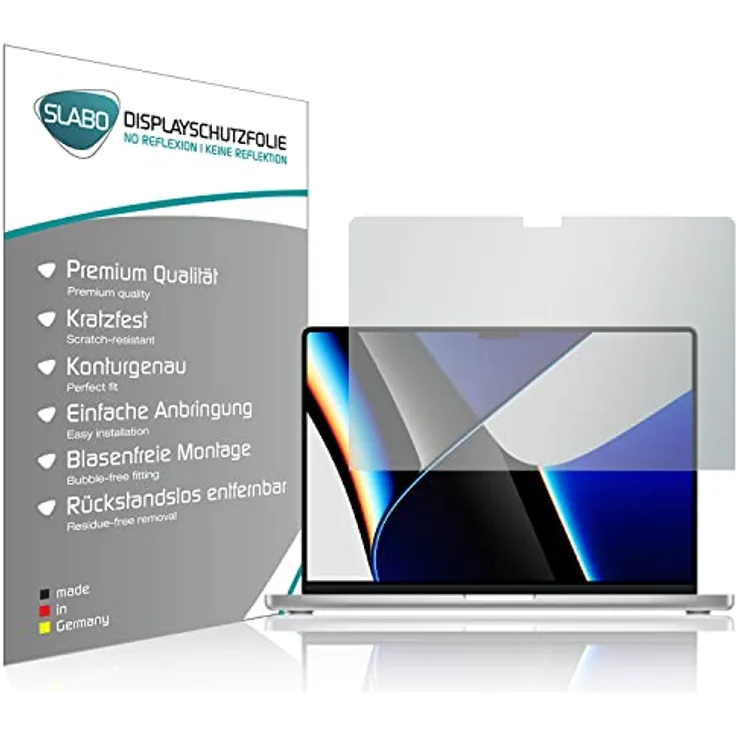 2x Slabo Displayschutzfolie für MacBook Pro 16" (2021) MATT "No Reflexion" Displayfolie Schutzfolie Folie