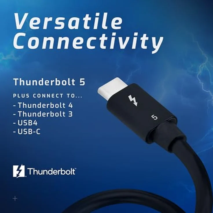 OWC 1 Meter Thunderbolt 5/USB-C Kabel, 80 Gb/s Datengeschwindigkeit, 240 Watt Leistungsabgabe, kompatibel mit Thunderbolt und USB-C Geräten – Bild 3