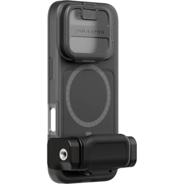 PolarPro LiteChaser iPhone 16 Pro Max BaseCase, kompatibel mit LiteChaser 15 Filtern und Adaptern, Schwarz, mit abnehmbarem Griff und Flip-Down Defender – Bild 1