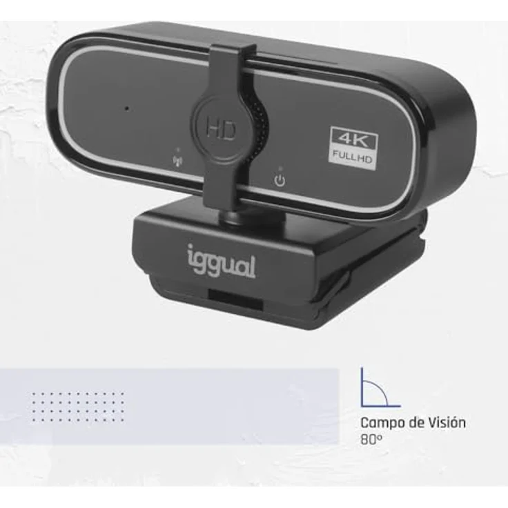 Iggual USB 4K UHD WC3840 Business Pro View, Webcam mit 8 MP, 3840 x 2160 Pixel, 30 fps, Autofokus, Stereo-Mikrofone – Bild 7