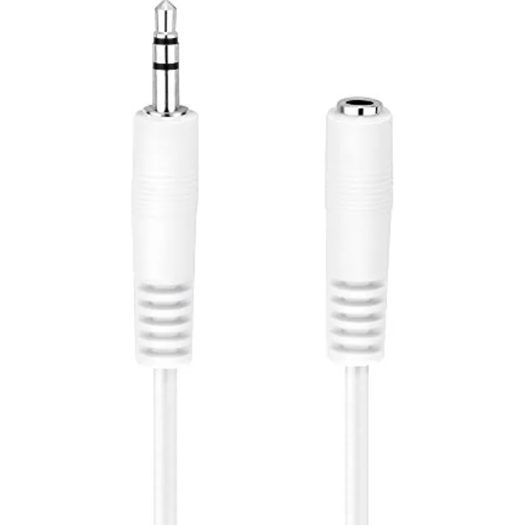 HDSupply AC016-020 Audio Stereo Verlängerungskabel 3,5mm Stecker auf 3,5mm Buchse, Ultra Slim Design, 2,00m, weiß