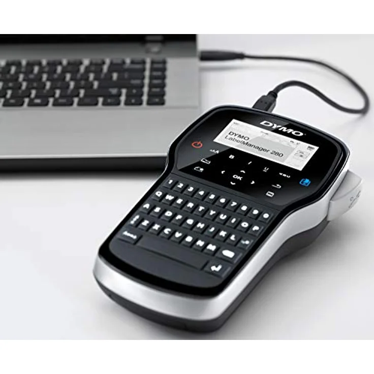 DYMO LabelManager 280 Wiederaufladbares Handheld-Etikettendrucker-Set, QWERTY-Tastatur, mit 2 Rollen D1-Etiketten und Tragetasche – Bild 13