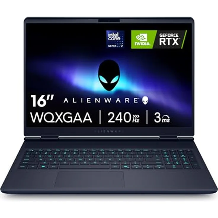 Alienware 16x Aurora Gaming Laptop AC16251, 16" WQXGA 240Hz G-Sync Display, Intel Core Ultra 9-275HX, Nvidia GeForce RTX 5070, 32GB RAM, 1TB SSD, Windows 11 Home, AlienFX RGB QWERTZ Tastatur – Bild 1