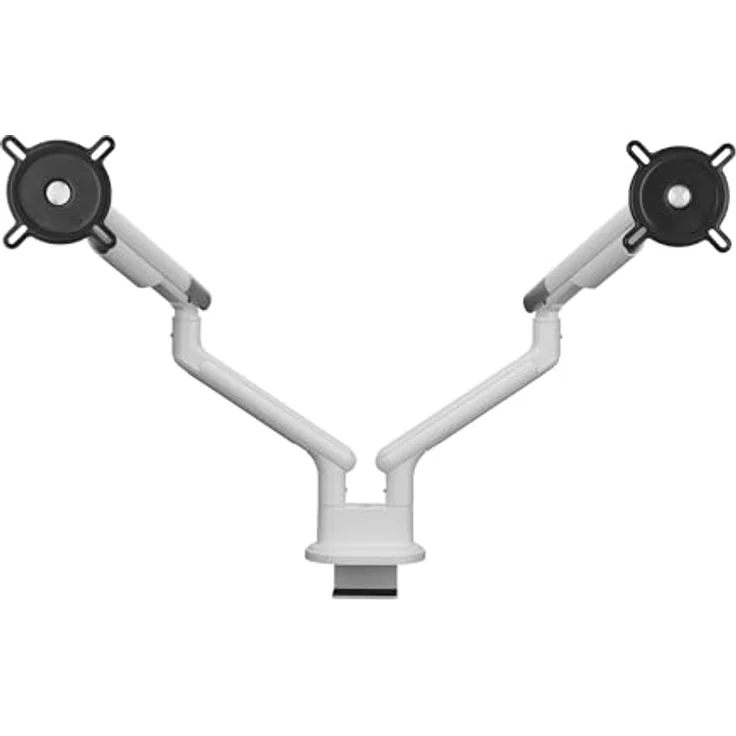 One for All Design Universal-Doppelmonitorarm (DM7220) Weiss - Tragkraft bis zu 9 kg pro Bildschirm, Kabelmanagementsystem – Bild 2