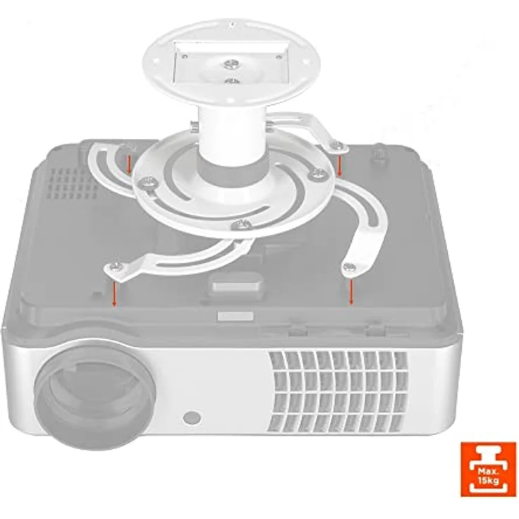 ivolum universal Beamer-Deckenhalterung PDH130 - weiß – Bild 4