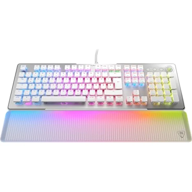 Turtle Beach Vulcan II Max - Optisch-mechanische PC-Tastatur, RGB-Beleuchtung, Handballenauflage, lineare Titan II-Schalter, Aluminiumplatte, Weiß – Bild 4