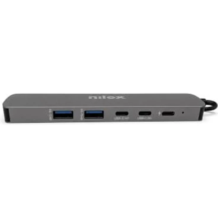 Nilox USB-C Dockingstation Slim 6in1, Laptop-Dockingstation mit Monitoranschluss, Grau – Bild 3