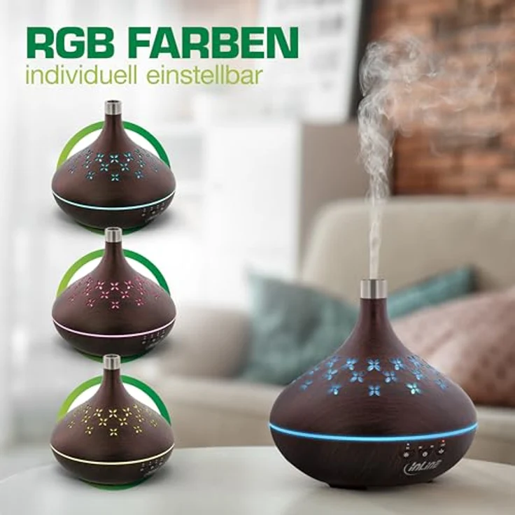 InLine 40154 SmartHome Ultraschall Aroma Diffusor, Luftbefeuchter, Ambientelicht, Google Home und Amazon Alexa kompatibel – Bild 6