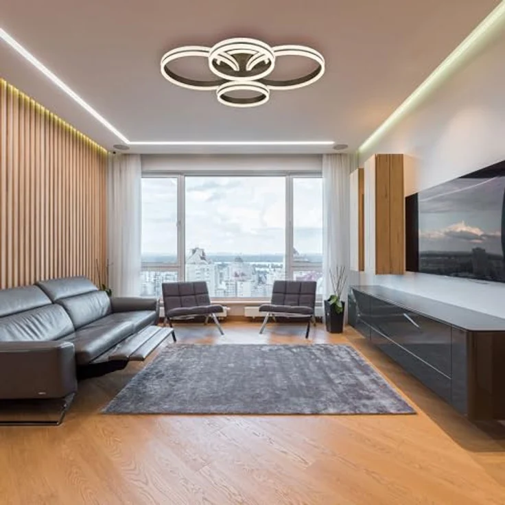 Globo Deckenleuchte Deckenlampe LED Fernbedienung Memory L 85 cm, Smarte Deckenbeleuchtung, Nachtlicht, Silber – Bild 2