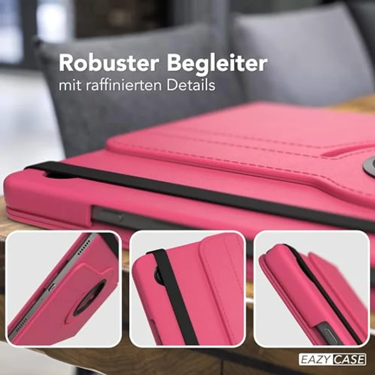 EAZY CASE Tablet Hülle für Samsung Galaxy Tab A11 Plus, 11 Zoll Smart Cover mit 360° Drehfunktion und Ständerfunktion, Kunstleder, Pink – Bild 4